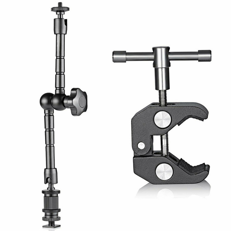 Μεταλλικός μαγικός βραχίονας Super Clip Crab Clamp Αρθρωτοί βραχίονες συγκράτησης για οθόνη LCD φλας LED Light Video SLR DSLR αξεσουάρ κάμερας