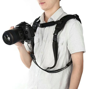 Каишка за ремък за фотоапарат Focus F-1 Двоен колан за рамо Мека подложка Декомпресионна пяна Каишка за рамо Колан за врат за Canon Sony