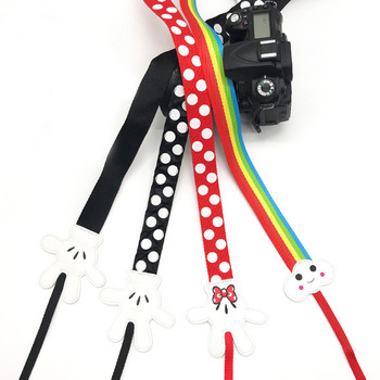 Χαριτωμένο λουράκι κάμερας κινουμένων σχεδίων Υπέροχο Minnie νάιλον λαιμόκοψη/λουράκι κάμερας ώμου για Canon Nikon Sony Fujifilm Instax Strap