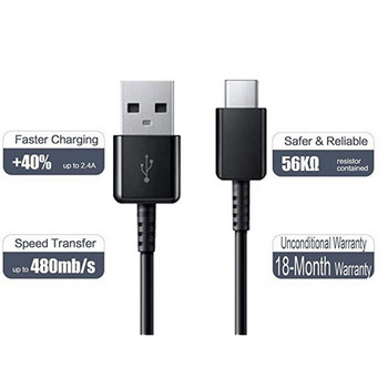 Издръжлив бързо зареждане USB кабел тип C Зарядно устройство Зареждане на данни Кабел за мобилен телефон USB кабел за Samsung galaxy note 10 plus 819#2