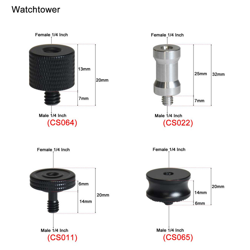Muški 1/4" na ženski 3/8" 5/8" M4 M5 M6 M8 M10 Univerzalni navojni vijci Montažni adapter za bljeskalicu, tronožac, svjetlo, MIC stalak, fotoaparat, DSLR