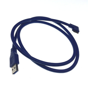 90 градуса USB 3.0 Тип A мъжки към Micro B мъжки ляв и десен ъглов 5Gbps кабелен кабел за SLR камера/мобилен твърд диск