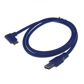 90 градуса USB 3.0 Тип A мъжки към Micro B мъжки ляв и десен ъглов 5Gbps кабелен кабел за SLR камера/мобилен твърд диск