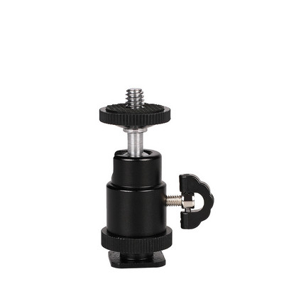 1 gab kameras statīva LED gaismas lodīšu galviņa, 1/4 skrūvējams, rotējošs stiprinājuma statīvs, alumīnija mini statīvs, lodgalva karsto apavu adaptera šūpulis