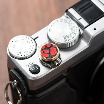 Κουμπί απελευθέρωσης κλείστρου κάμερας ορειχάλκινο+δερμάτινο για Fujifilm X100F X100V XT4 XT30 20 XPRO2 XE3 M10P Fuji X100F