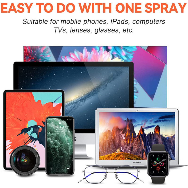 2 u 1 sprej za čišćenje ekrana telefona Računalo Alat za uklanjanje prašine s ekrana mobilnog telefona Krpa od mikrovlakana za iPhone iPad GoPro kamera