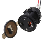 IP66 vandeniui atsparus 12 V nuolatinės srovės maitinimo tiekimas QC3.0 dvigubo tipo c 5 V 3A USB motociklo cigarečių degiklio lizdo įkroviklio jungtis ir
