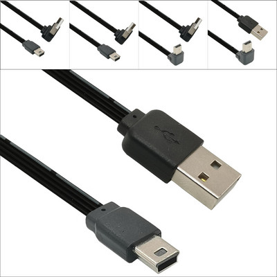 USB 2.0 tată la mini USB sus în jos în unghi drept, cablu de 90 de grade 0,1 m 0,2 m 0,3 m 0,5 m pentru cameră MP3 MP4 tabletă player DVR auto GPS