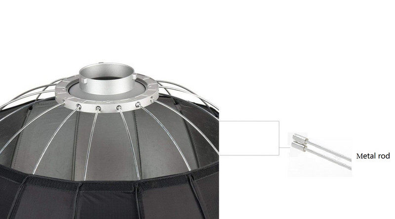 Tijă din fibră de sticlă Godox Tijă din fibră Stent Tijă de sticlă Tija Meltal pentru Godox P90 H P90 L P120H P 120L Softbox parabolic