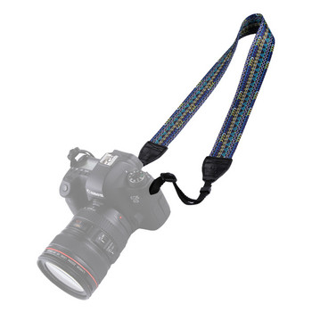 Ρετρό στυλ Βαμβακερή αυλή με πολύχρωμο μοτίβο κάμερας Ζώνη ώμου ηλίανθου λαιμού για Canon Nikon DLSR