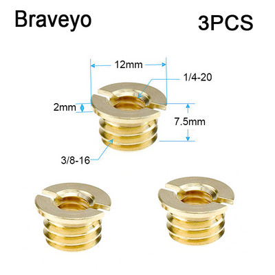 Vijak za pretvorbu od 1/4" do 3/8" inča Matica od mesinganog materijala Monopod za stativ Nosač kamere s kuglastom glavom za brzu pretvorbu za DSLR