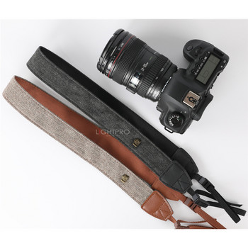 Ρυθμιζόμενη ρετρό κομψή, ανθεκτική βαμβακερή κάμερα DSLR με λουράκι ώμου Μαλακή ζώνη για Canon Nikon Sony Pentax SLR