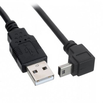 Καλώδιο δεδομένων & φόρτισης αρσενικό MINI MINI USB B τύπου B 50cm 90 μοιρών για MP3 MP4 μαύρο χρώμα