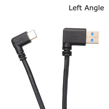 1M 90 μοιρών Αριστερή δεξιά γωνία USB 3.0 Type-A Male to USB 3.1 Type-C Elbow Male USB Sync Data Cable Charge for Xiaomi 4C/5 Huawei