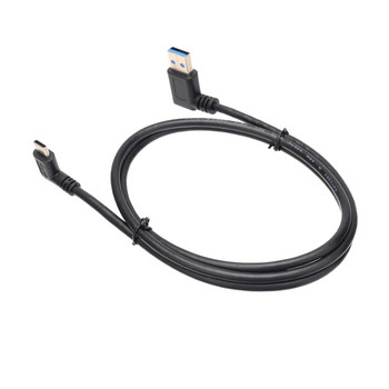 1M 90 μοιρών Αριστερή δεξιά γωνία USB 3.0 Type-A Male to USB 3.1 Type-C Elbow Male USB Sync Data Cable Charge for Xiaomi 4C/5 Huawei