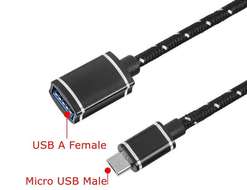 15 cm-es Micro USB-USB Egy női OTG fonott kábeladapter Samsung HTC Huawei Mate Xiaomi Android Tablet PC MP3/MP4 okostelefonhoz