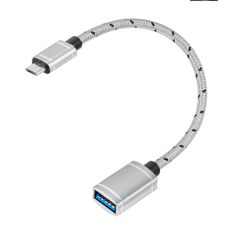 15 cm-es Micro USB-USB Egy női OTG fonott kábeladapter Samsung HTC Huawei Mate Xiaomi Android Tablet PC MP3/MP4 okostelefonhoz