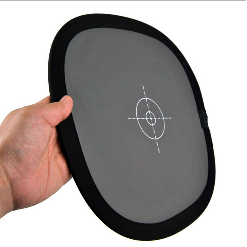 30 cm fokusavimo lenta 2 viename pilkos baltos spalvos balanso kortelė, nešiojama pilkai baltos spalvos kortelės šviesos atšvaitas, dvipusis fokusavimo lenta su nešiojimo krepšiu