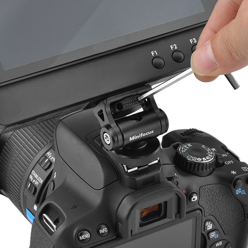 Terepi monitortartó tartó hidegpapuccsal 5 hüvelykes és 7 hüvelykes monitor dőlésszögét állító konzolhoz DSLR fényképezőgép ketrecében