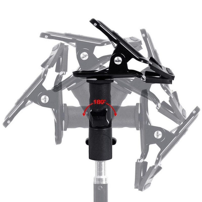 Univerzális reflektor bilincstartó lámpaállvány 1/4" – 3/8" csavaros rögzítésű forgatható adapter fotóstúdió háttérhez