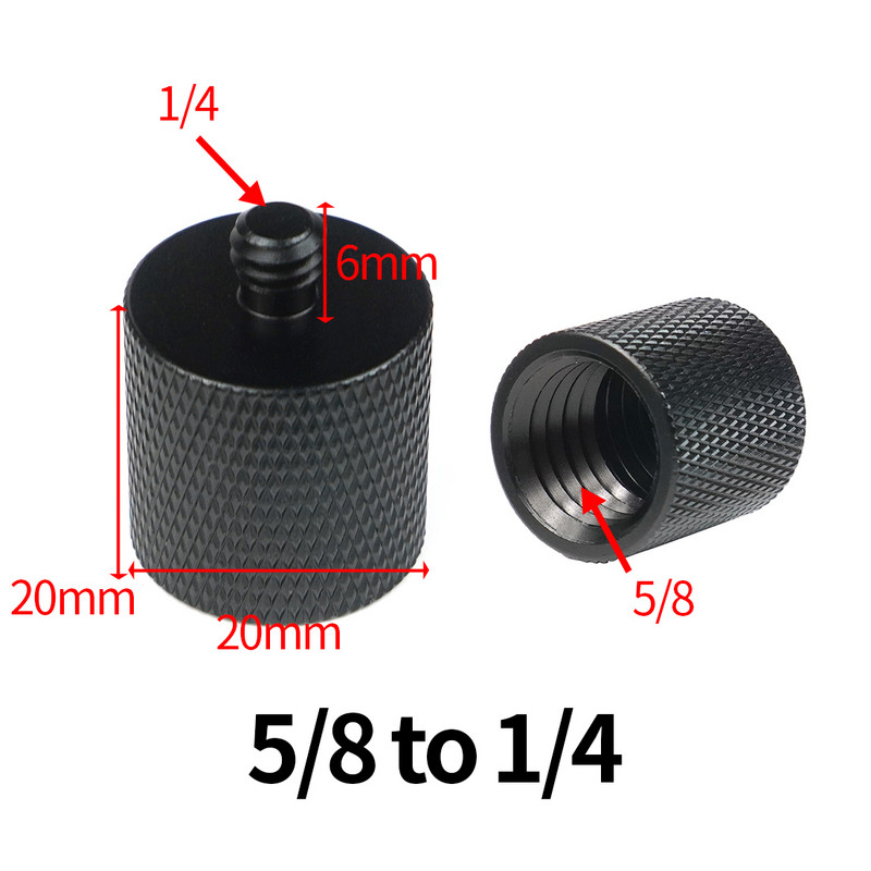 1/4" 3/8" 5/8" M8 M6 isane-emane keermega kruvikinnitus muunduri adapter mikrofoni kronsteini statiivi plaadiga peegelkaamera tarvikud