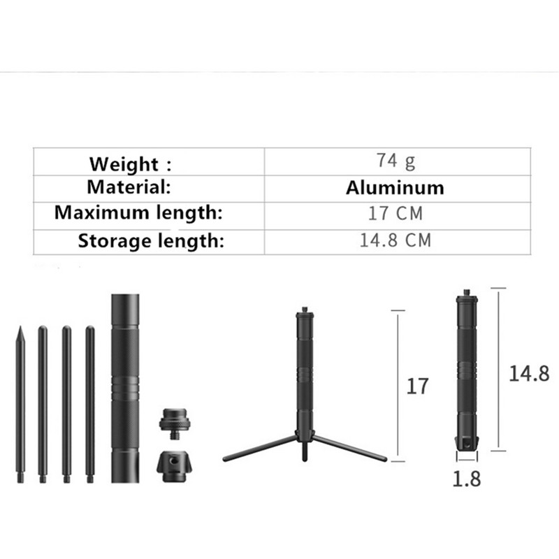 2023-as új alumínium kézi hordozható monopod állványtartó gyűrűs fényű DSLR fényképezőgéphez Okostelefon stabilizátor Gopro akciókamerához