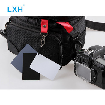 LXH Pocket&Big Size Gray Card Photography For DSLR and Film Комплект карти за снимки с премиум експозиция Черно бяла и 18% сива карта