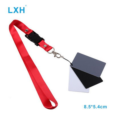 LXH zseb és nagy méretű szürke kártya fényképezés DSLR-hez és filmes prémium expozíciós fényképező kártyakészlethez, fekete fehér és 18% szürke kártya