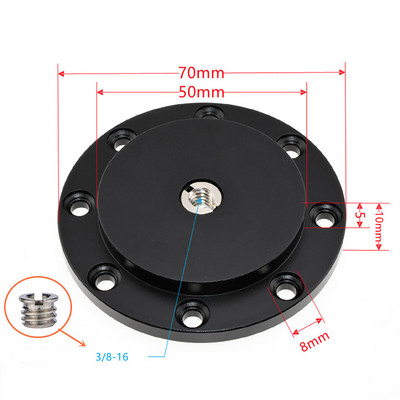 Suport pentru încălțăminte Placă metalică Suport pe perete 1/4 3/8 inch Suport adaptor trepied cu filet pentru webcam proiector Monitor Lumină Flash Cameră DSLR