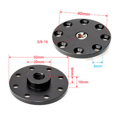 Suport pentru încălțăminte Placă metalică Suport pe perete 1/4 3/8 inch Suport adaptor trepied cu filet pentru webcam proiector Monitor Lumină Flash Cameră DSLR