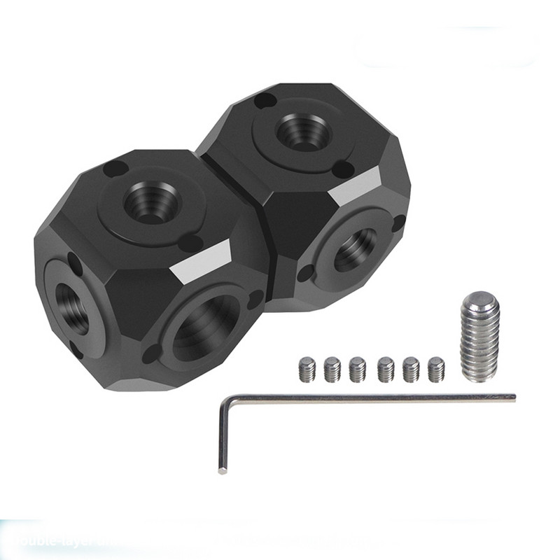 1/4" 3/8" skrūvējamu caurumu kronšteins Magic Cubic Mount Adapter Gopro darbības kamerām DSLR Cage Rig zibspuldzes monitora statīva statīvs