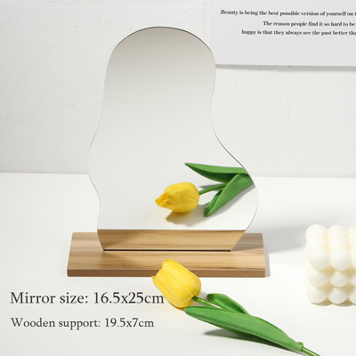 Szabálytalan sminktükör fa alátámasztással Egyszerű stílusú fényvisszaverő beépítmények Fényképezés kellékek Stúdiószobadekorációk Fényképezés