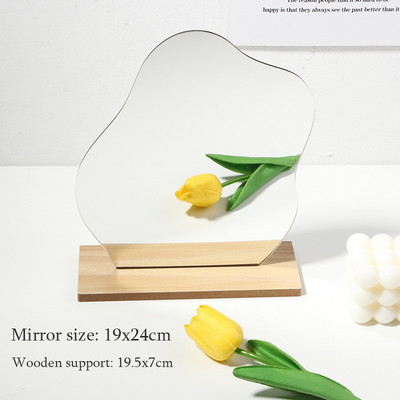 Szabálytalan sminktükör fa alátámasztással Egyszerű stílusú fényvisszaverő beépítmények Fényképezés kellékek Stúdiószobadekorációk Fényképezés