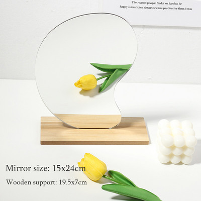 Szabálytalan sminktükör fa alátámasztással Egyszerű stílusú fényvisszaverő beépítmények Fényképezés kellékek Stúdiószobadekorációk Fényképezés