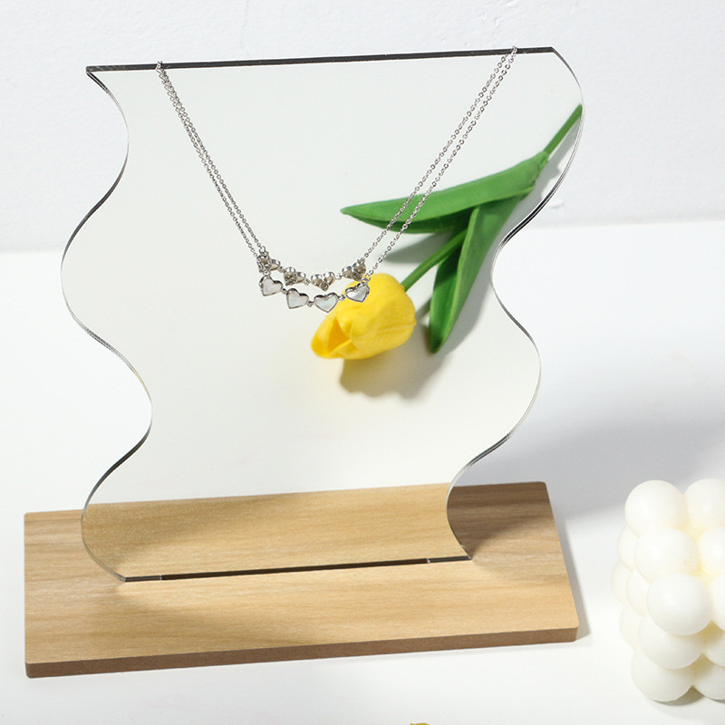 Szabálytalan sminktükör fa alátámasztással Egyszerű stílusú fényvisszaverő beépítmények Fényképezés kellékek Stúdiószobadekorációk Fényképezés