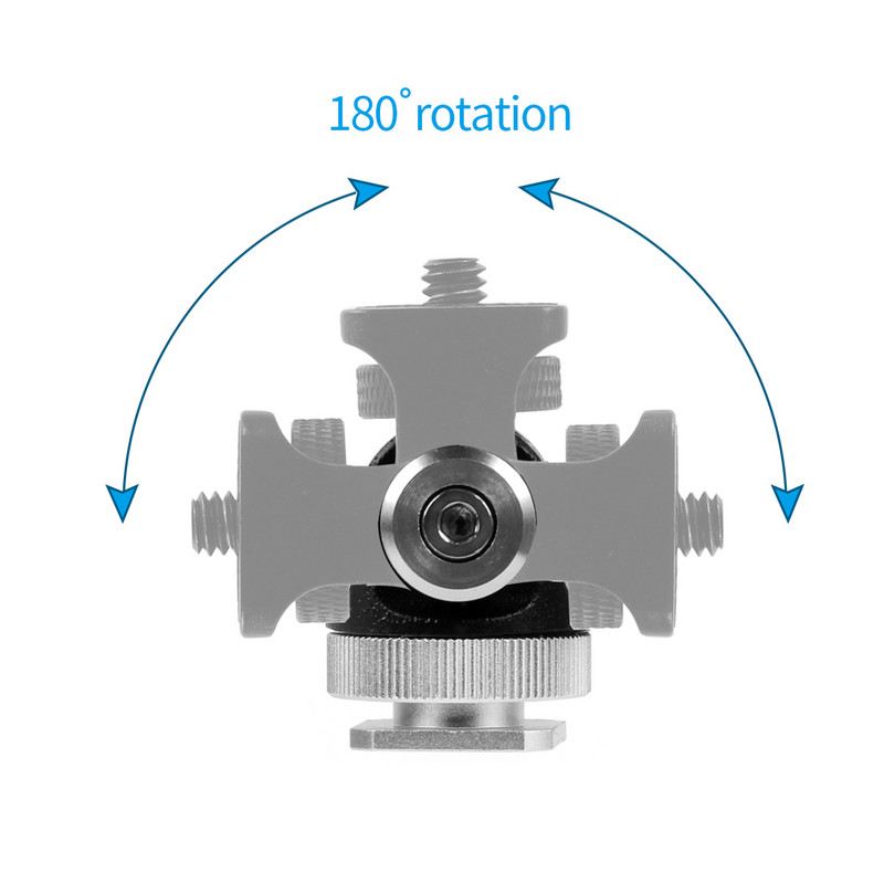 Monitortartó Hidegpapucs-rögzítő 1/4 hüvelykes csavar a kamera terepi mikrofonjához, vakulámpához, 180 fokban állítható tartókonzol
