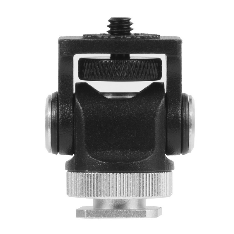 Monitortartó Hidegpapucs-rögzítő 1/4 hüvelykes csavar a kamera terepi mikrofonjához, vakulámpához, 180 fokban állítható tartókonzol