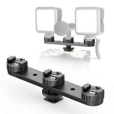 Ulanzi PT-23 Tri Cold Shoe Mount Extension Bar Ploča za stativ DSLR SLR Kamera Phone Mount Mikrofon Led Video Light Stalak