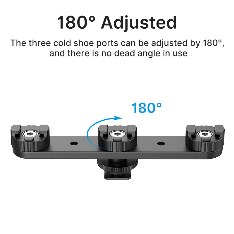 Ulanzi PT-23 három hideg cipőre szerelhető hosszabbító rúdlap háromlábú DSLR tükörreflexes fényképezőgéphez telefonra szerelhető mikrofon Led videolámpa állvány