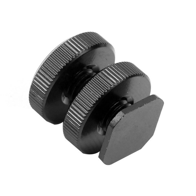 Aukstās kurpes stiprinājuma skrūves 3/8 collu dubultā uzgriežņu pārveidošanas skrūve DSLR kamerai Hot Shoe Mount Mount fotostudijas piederumi