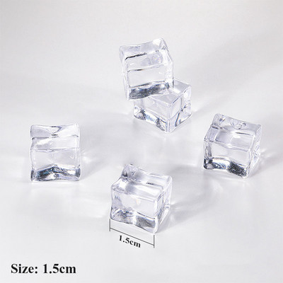 Ļoti caurspīdīgi imitēti ledus kubiņi un sasmalcināta ledus fotografēšanas aksesuāri Deco for Fruit Cola šampanieša alus viskija dzērienu bārs