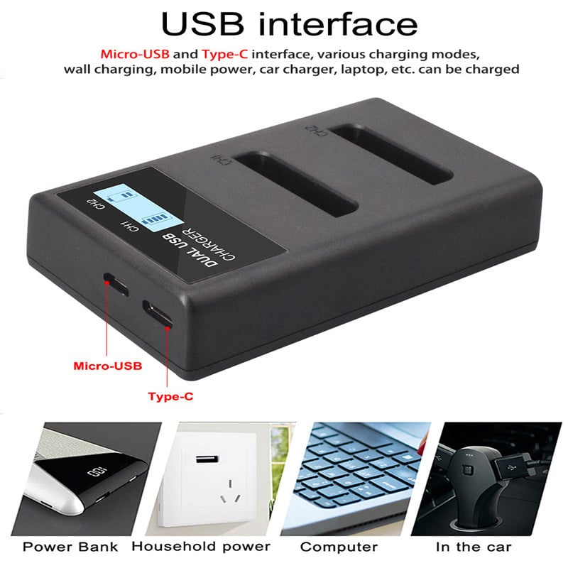 Fotoaparato akumuliatoriaus įkroviklis EN-EL10 ENEL10 LI40B LI 40B LI-40B LI-42B, skirtas Olympus Nikon Fujifilm Kodak skaitmeniniam akumuliatoriaus įkrovikliui