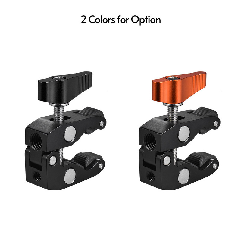 Crno/crvena Andoer Crab kliješta, super stezaljka s rupom za vijak od 1/4 inča i 3/8 inča