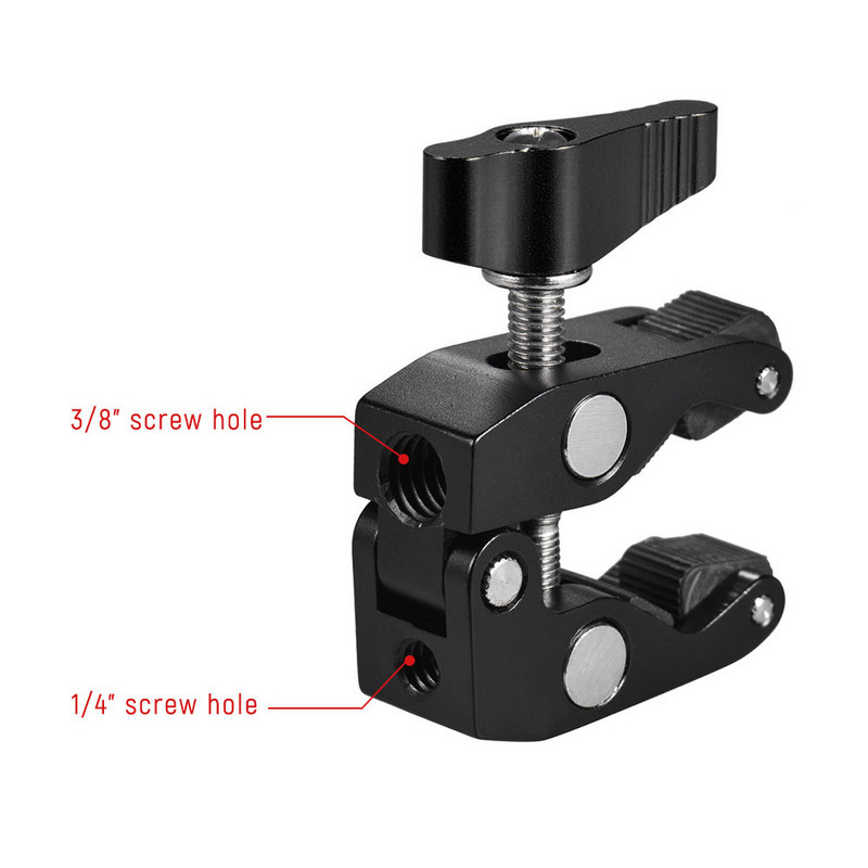 Crno/crvena Andoer Crab kliješta, super stezaljka s rupom za vijak od 1/4 inča i 3/8 inča