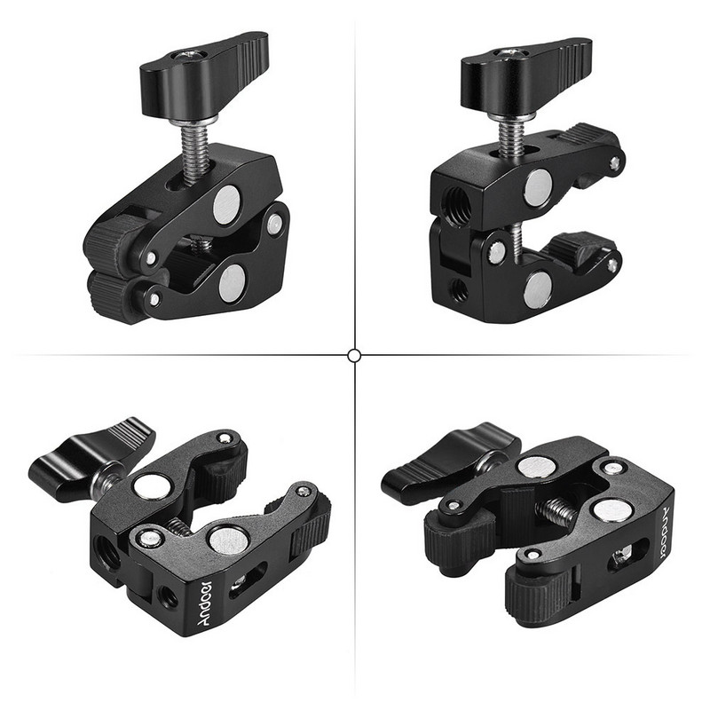 Crno/crvena Andoer Crab kliješta, super stezaljka s rupom za vijak od 1/4 inča i 3/8 inča