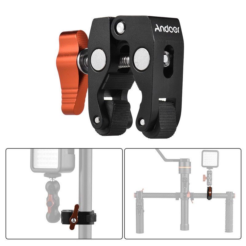 Crno/crvena Andoer Crab kliješta, super stezaljka s rupom za vijak od 1/4 inča i 3/8 inča