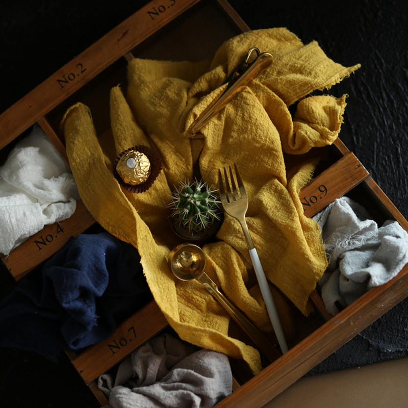 INS jednobojna pozadinska tkanina za fotografije Lanena izbočina Tekstura tkana tkanina Vintage studijski rekviziti za pečenje hrane Pozadina