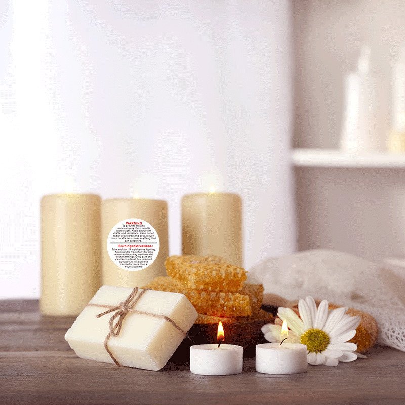 500db/tekercs Gyertya figyelmeztető címke Gyertyatartó edény matricák Gyertya készítés Gyertyatartó Kézműves matrica Címke Ingyenes szállítás