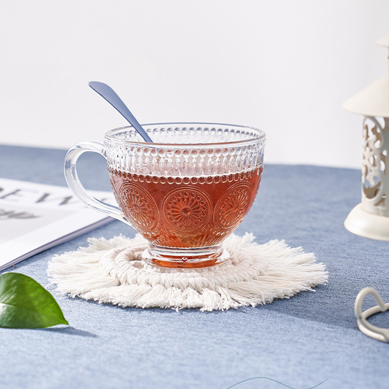 Csésze Szigetelő Szőnyeg Rojtos Szövet Csipke Bojt párna fotózáshoz Kellékek Kávé Tea Élet Fotó Étel Lövés Háttér dekoráció