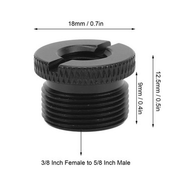 3/8 инча женска към 5/8 инча мъжка стойка за микрофон Винтове Адаптер за резба Алуминиев адаптер за винтове за микрофон Адаптер за стойка за микрофон